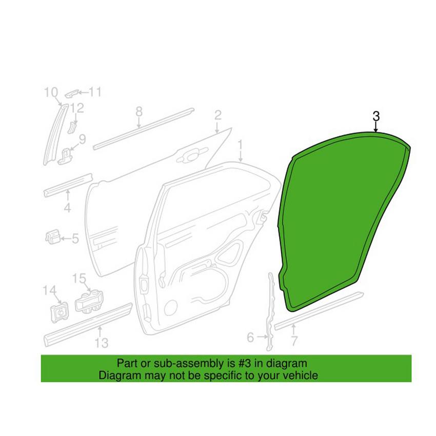 Mercedes Door Seal - Rear Driver Side 2107300178